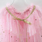 Summer Girl Princess Party Accessories Cloak Snow Queen Elsa Anna Costume Cape Rapunzel Aurora Sequins Tulle Halloween Mantle