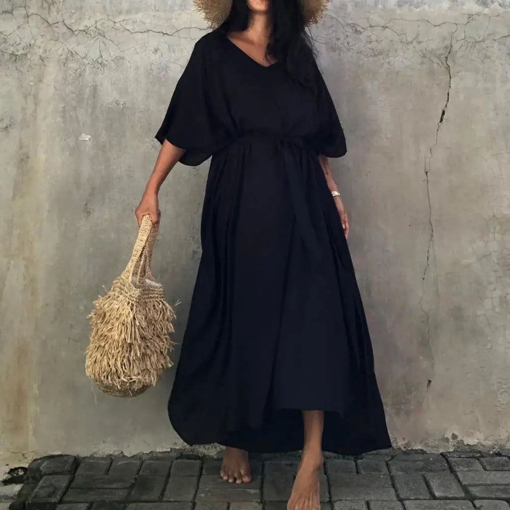 Beach Cover Up Kimono Women Summer 2023 New Pareo Swimsuit Cape Solid Bohemian Tunic Dresses Bathing Suits Dropshipping