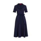 2025 Short-Sleeved Casual Midi Dress Summer Clothes Fashion Casual Office Lady Dresses for Women Vestidos