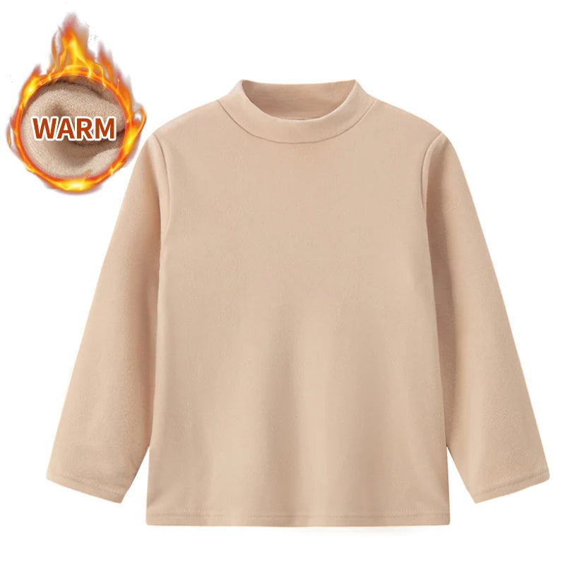 1/3 Piece Children's Mid-collar Bottoming Shirt in Autumn And Winter Solid Color Joker Girls' Long sleeve T-shirt Boys' Casual S
