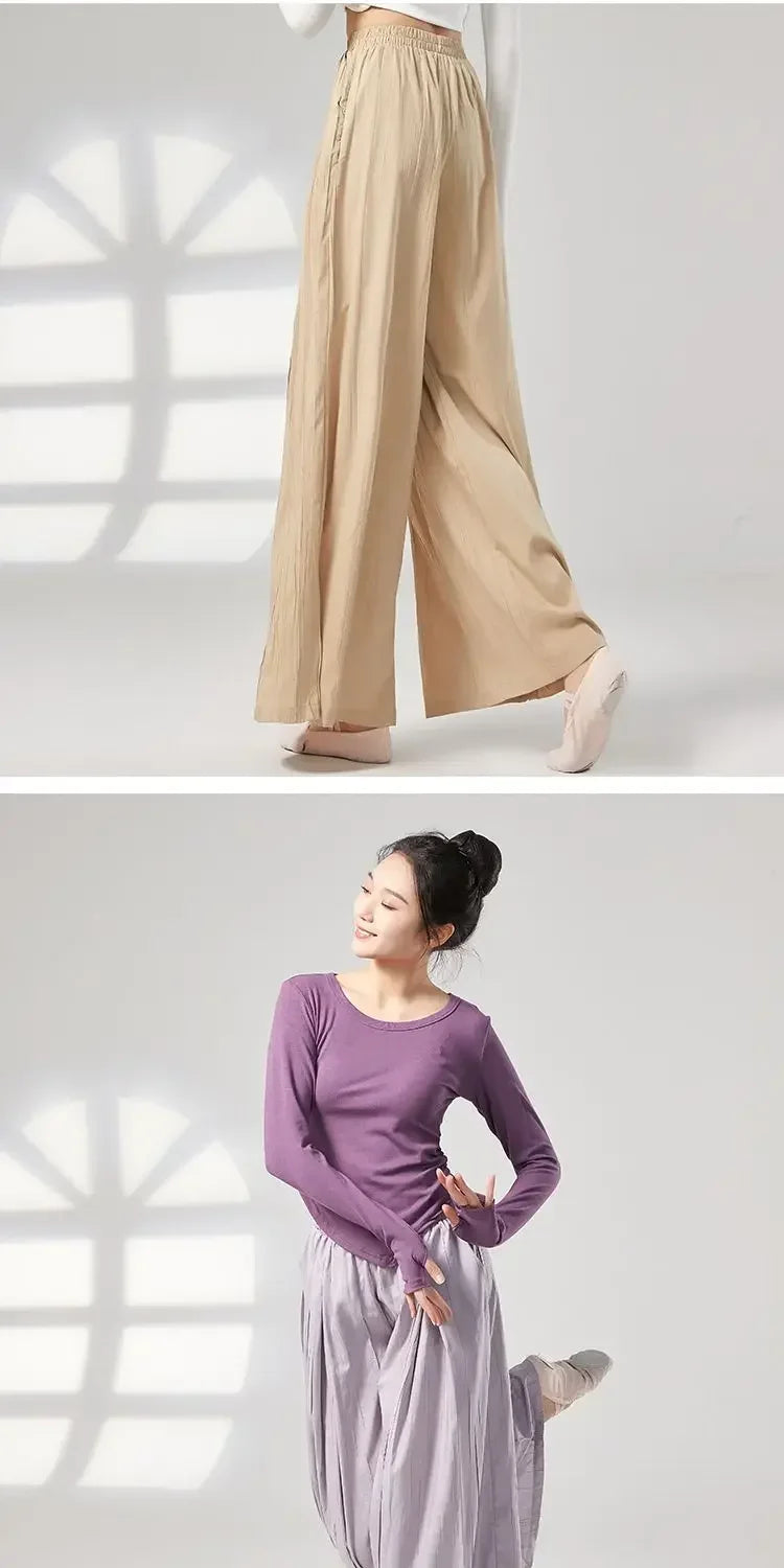 Modern Dance Practice Suit New Wide-leg Pants Chinese Classical Dance Suit Shape Female Teacher Dance Pants in Class