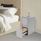 Modern Rectangular Nightstand Bedside Table with Drawers Small Narrow Nightstand