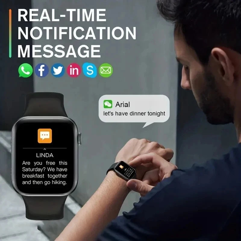 LAXASFIT 2025 New Smartwatch For Men Android IOS 1.73" Screen Bluetooth Call Blood Oxygen Pressure Monitoring Smart Watch Women