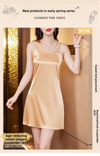 Silk Satin Halter Dress Spring Summer Sleeveless Base Vest Skirt Irregular Inner Wear Women's Clothing Dress Style