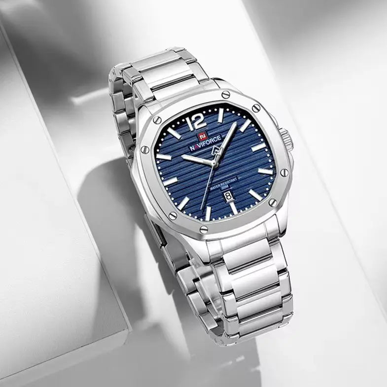 NAVIFORCE Men Luxury Brand Watches Military Sport Mens Wrsitwatches Full Steel Quartz Clock Men's Waterproof Business Watch