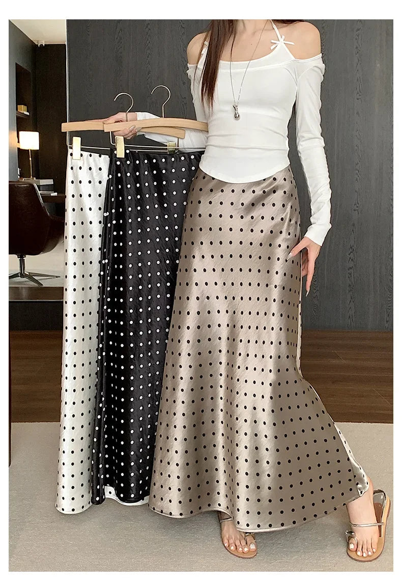 Spring 2025 High-Waisted Hoop Skirt Women's Vinegar Slimfish Tail Skirt A- Line Flared Hip Covering Long Dress