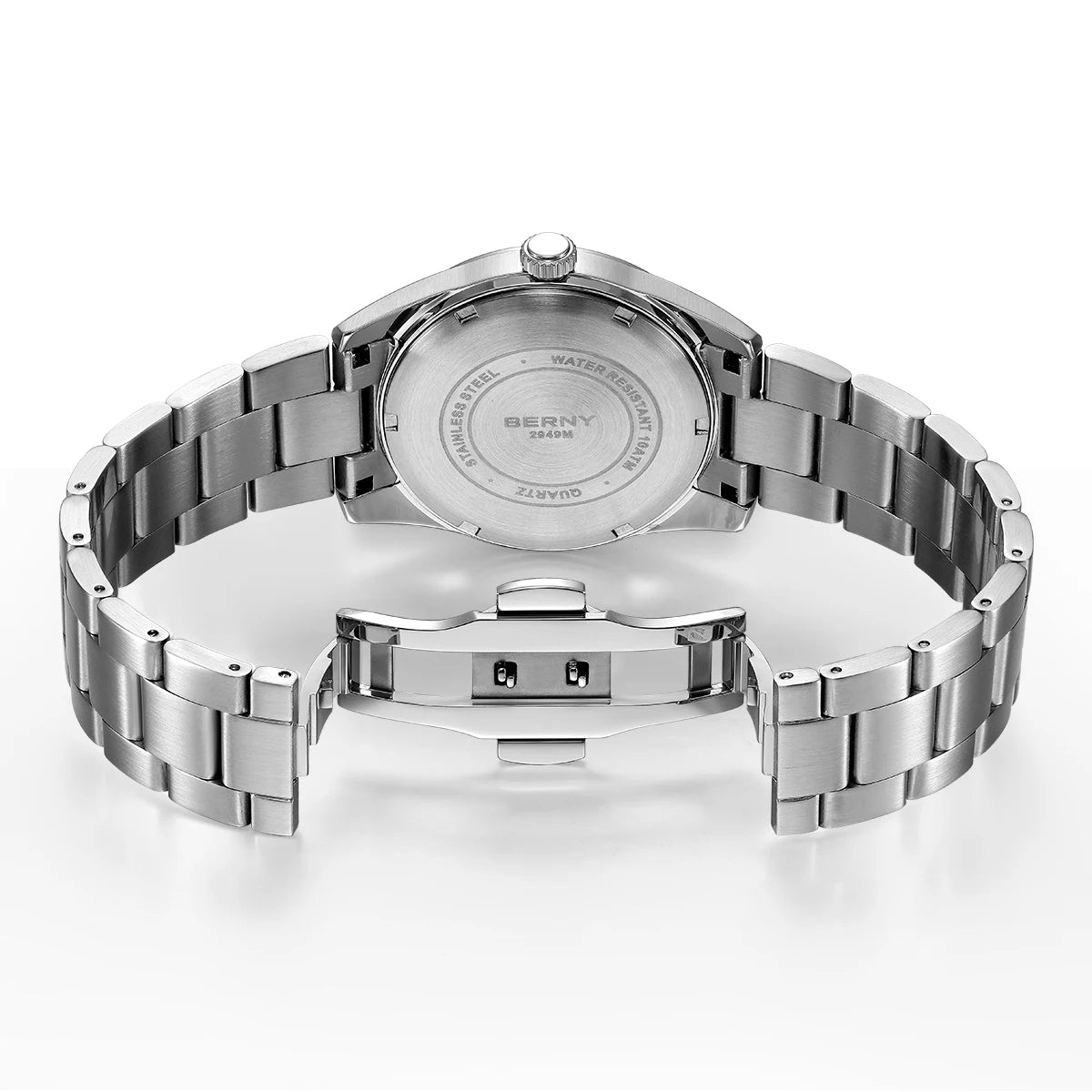BERNY Watches for Men Luminous AR Sapphire Classic Dress Business Quartz Men's Watch 10ATM Elegant Fashion Casual Wristwatch
