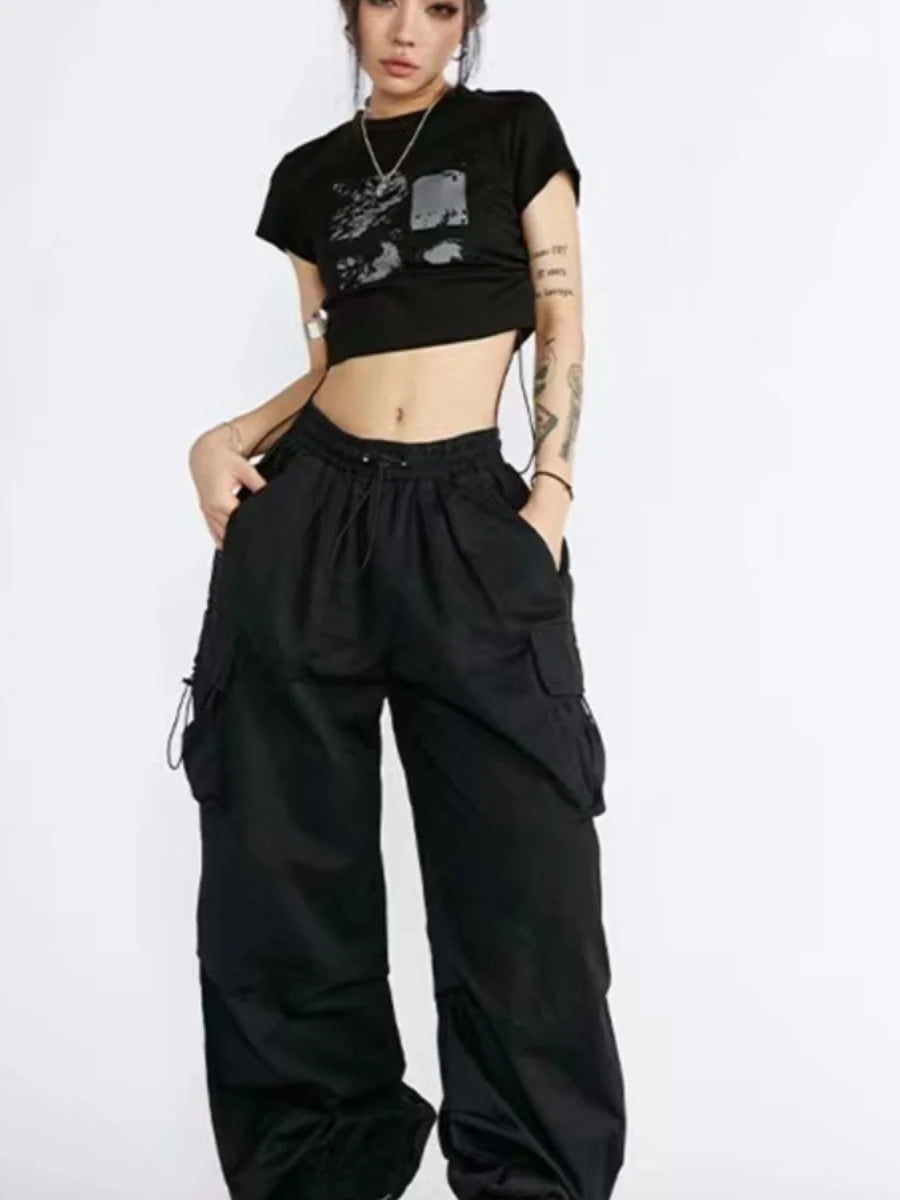 Bla Summer Thin Wide Leg Workwear Pants Qui Dry Jazz Dance Loose Fit Sports Casual Straight Leg Trousers for Women