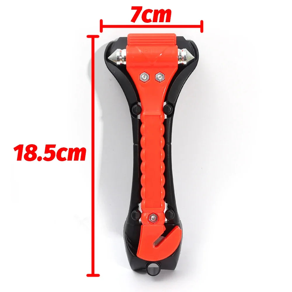 Car Breaking Window Emergency Escape Hammer 2-in-1 High Hardness Carbon Steel Safety Hammer Seatbelt Cutter for Auto Truck Bus