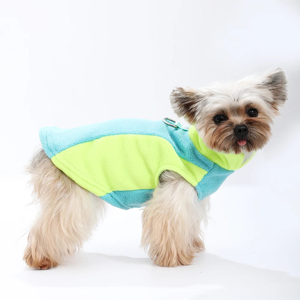 Winter Warm Dog Clothes Pet Jacket Vest with D-Ring For Small Dogs Cats Soft Fleece Clothing French Costumes Chihuahua Outfits