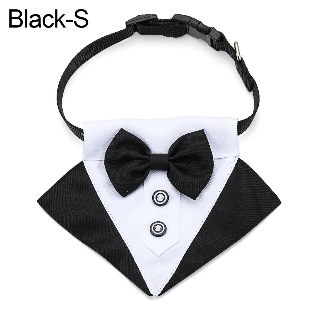 For Large and Medium Dogs Tuxedo Dog Suit and Bandana Set Dogs Tuxedo Suit Dog Prince Bow Tie Shirt Formal Dog Weeding Attire