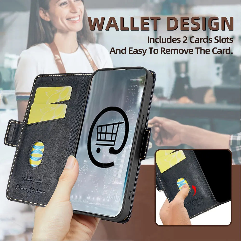 Business Leather Flip Case for POCO X7 Pro Protect Cover Side Magnetic Case for Xiaomi Poco X7 M7 Pro C75 With Card Slots Funda