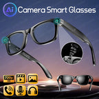 LIGE AI Smart Glasses 720P Camera Video Recorder Bluetooth Call 260mAh Battery Voice Assistant Control Sunglasses For Men Women