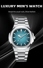 PENGAGAR Trend Men's Watches Classic Fashion Original Quartz Watch for Man Square Dial Waterproof Luminous Date Wristwatch Reloj