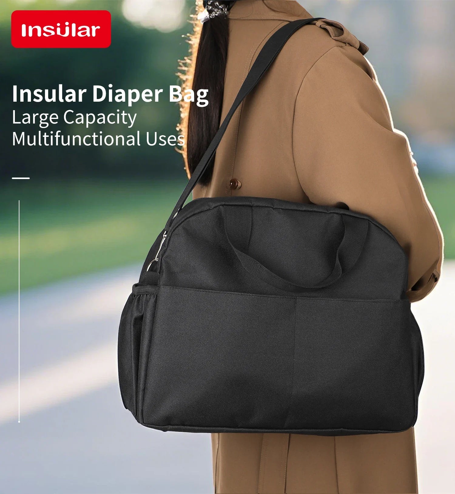 INSULAR Stroller Hanging Package Waterproof Mommy Bags Large Capacity Baby Bottle Insulation Packet Multi-functional Go Out
