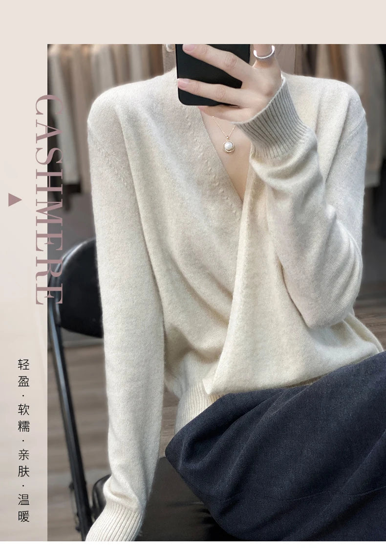 Japanese Kimono Cardigan Pure Wool Sweater Female Cross V-Neck Knitted Cardigan 2023 Spring and Autumn Loose Leggings Retro Top