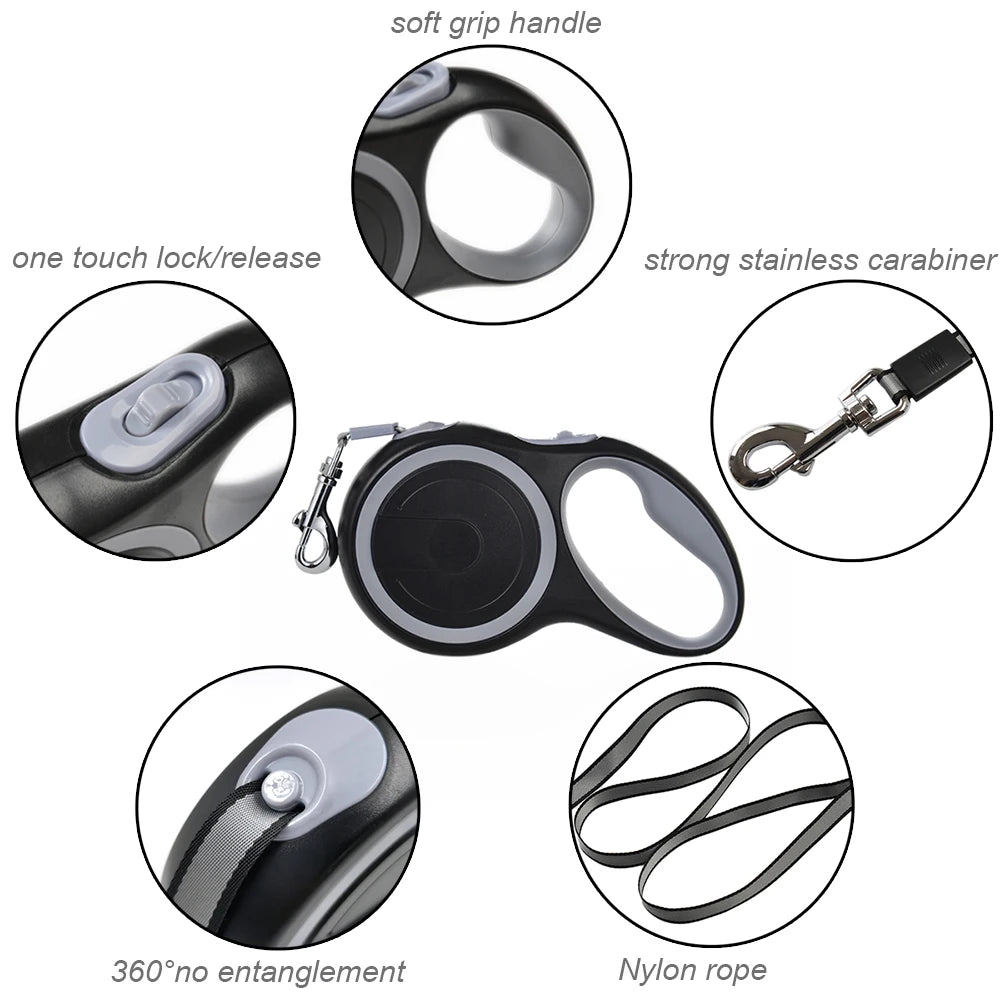 5m 8m 50kg Dog Leash Retractable Roulette Collar for Small Big Dogs Accessories Adjustable Walking Hiking French Bulldog Rope