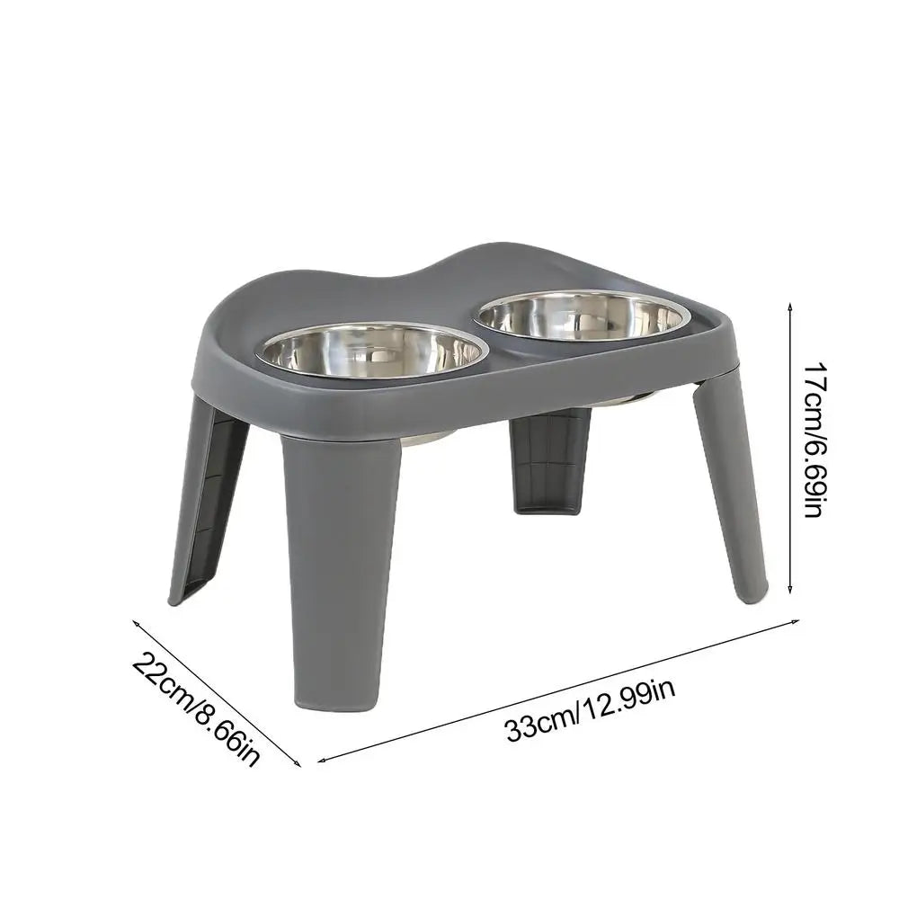 Elevated Dog Feeder Dogs Bowls foldable Raised Stand with Double Stainless Steel Food Water Bowls for Small Medium Large Dogs
