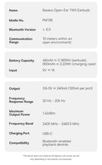 Baseus MC1 Pro Ear Clip Wireless Earphones Bluetooth 6.0 Hi-Res Ultra Open Earbuds earrings 4-Mic ENC Clip on ear buds Headphone