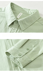 2025 Spring New Casual 100% Cotton Long Sleeve Shirt for Men Multi-color Simple Solid Color Classic Daily Shirts CM6651