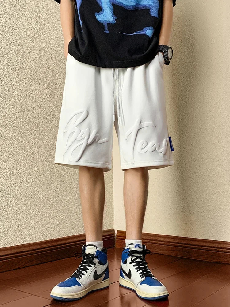 Summer Y2K Vintage Foamed Printed Men‘s Shorts Hip Hop Fashion Baggy Short Pants Gym Sports Bermudas Para Hombre Streetwear
