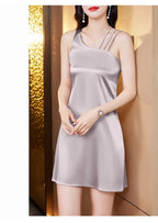Silk Satin Halter Dress Spring Summer Sleeveless Base Vest Skirt Irregular Inner Wear Women's Clothing Dress Style