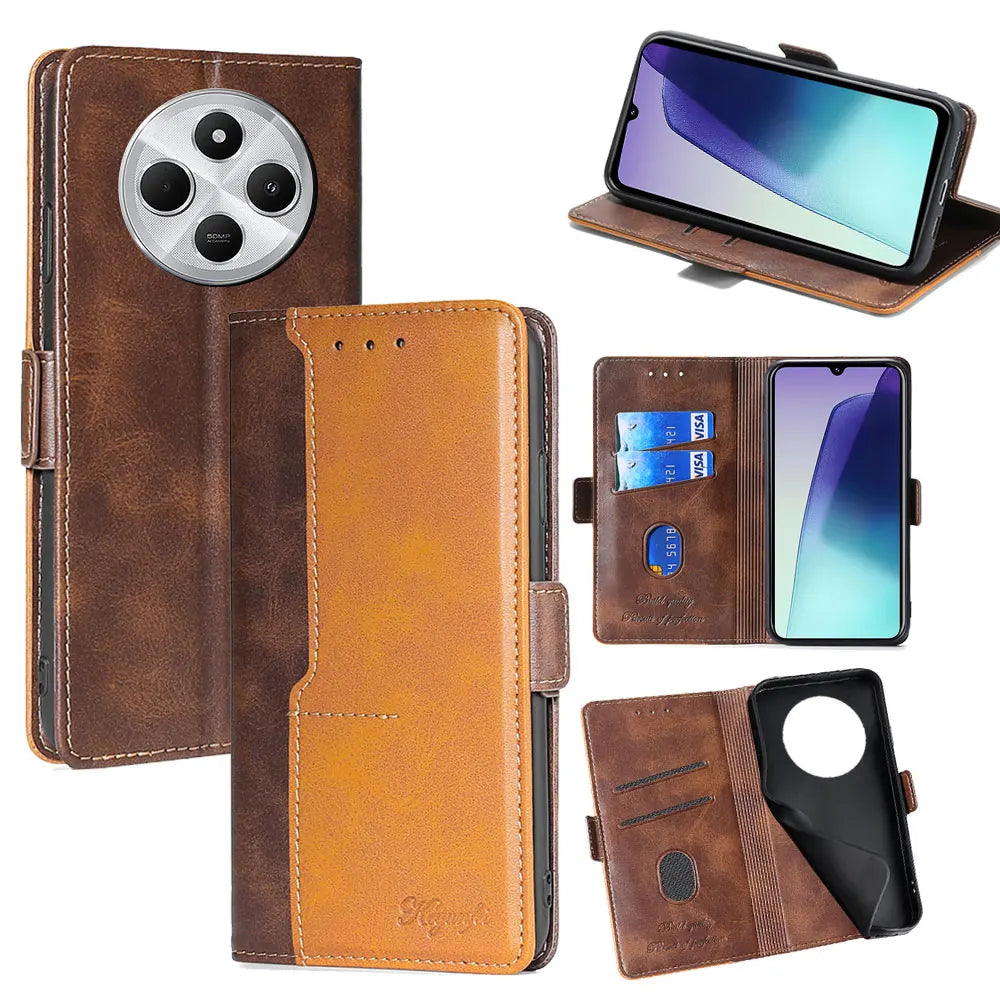 Business Leather Flip Case for POCO X7 Pro Protect Cover Side Magnetic Case for Xiaomi Poco X7 M7 Pro C75 With Card Slots Funda