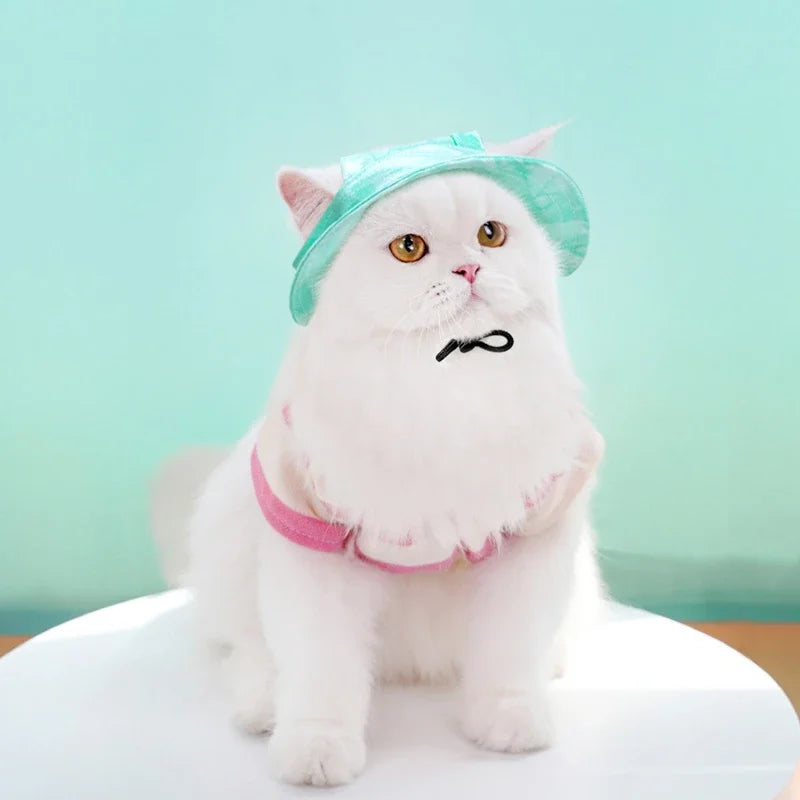 Dog Hat Cat Sunscreen Hats Cute Cap Outdoor Sports Hat with Ear Holes Adjustable for Small and Medium Dog Large Dogs Clothing