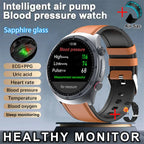 Sapphire Glass AMOLED Blood Pressure Smart Watches ECG Blood Oxygen Blood Pressure Air Pump Sport Health Tracking Smartwatch NFC