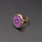 Natural Semi Precious Stones Irregular Crystal Druzy Rings Reiki Healing Embryo Agate Jewelry Accessories Party Gifts for Women