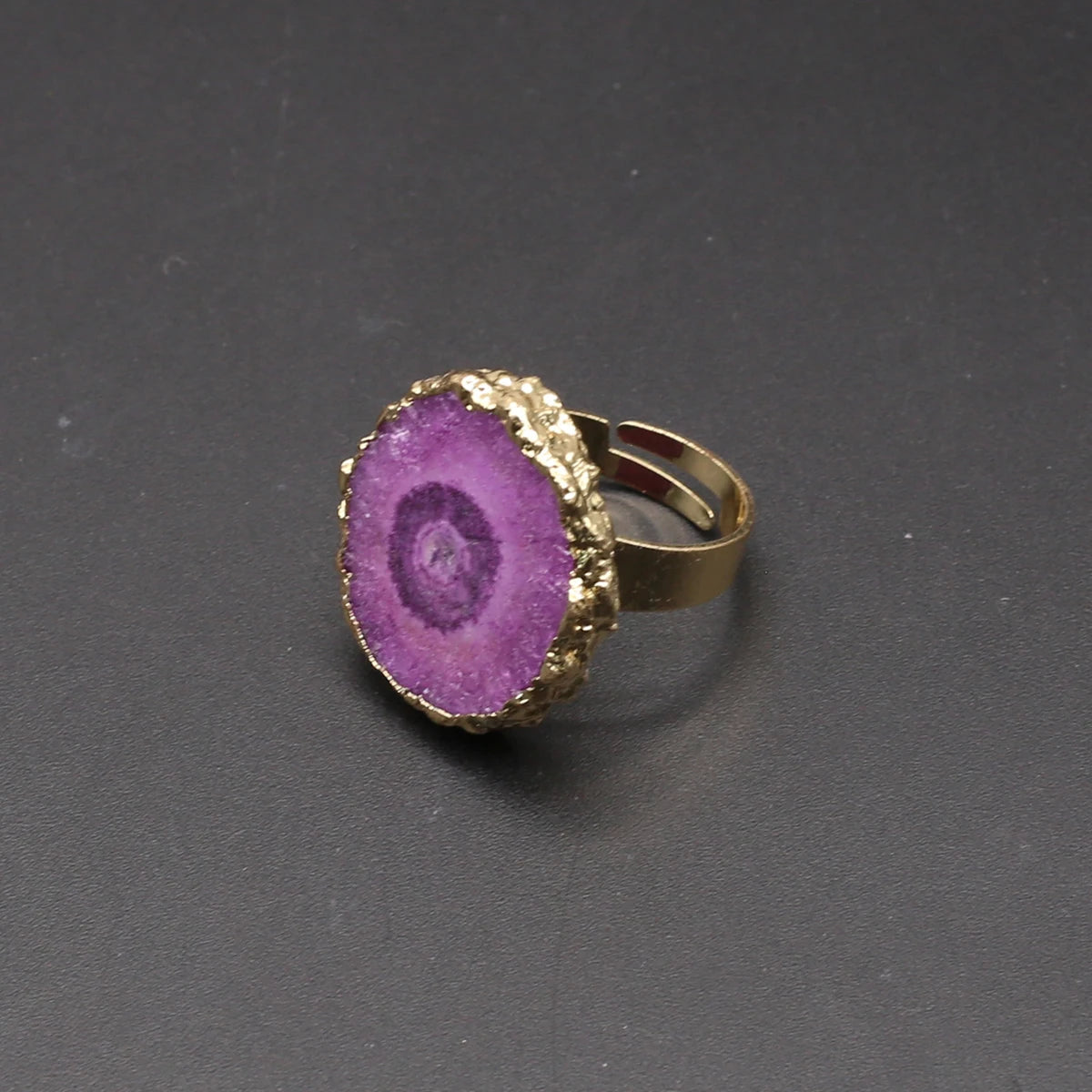 Natural Semi Precious Stones Irregular Crystal Druzy Rings Reiki Healing Embryo Agate Jewelry Accessories Party Gifts for Women