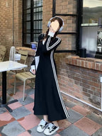 Plus Size 4xl 5xl Casual Slim Long Sleeve Dresses Summer Black Office Lady Womens Clothing Spring Korean Fashion Elegant Dress