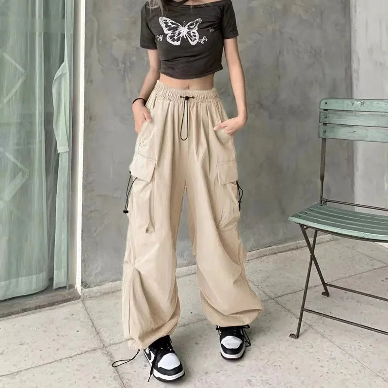 High Waist Wide Leg Workwear Pants Women's Spring 2024 Loose Sun Protection Casual Sports Thin Style Fashionable Trousers
