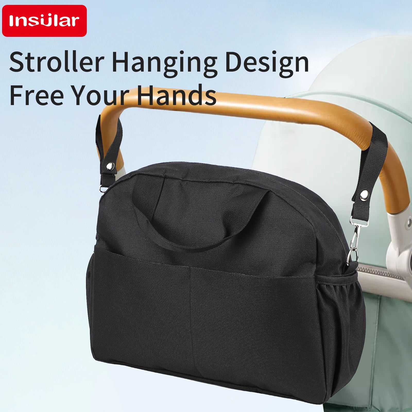 INSULAR Stroller Hanging Package Waterproof Mommy Bags Large Capacity Baby Bottle Insulation Packet Multi-functional Go Out
