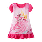 New Summer Anna Elsa Printing Cartoon Sleepwear Mermaid Girl Nightgowns Children Party Dresses Pajamas For Girls Dress