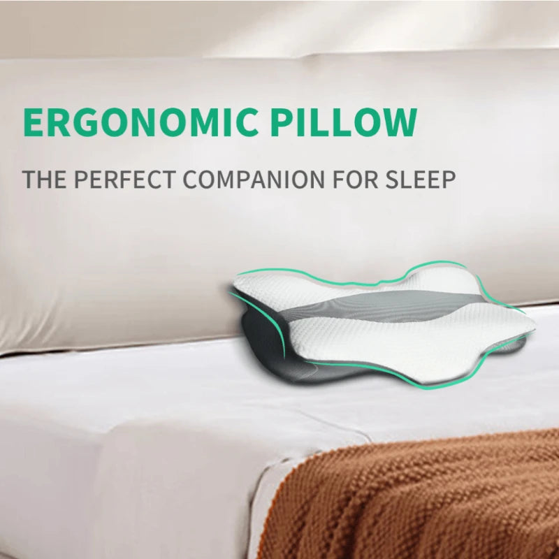 Memory Foam Neck Pillow,1 Piece Soft Comfortable Contour Sleep Pillow for Spring Daily Use,Ideal for Side&Back Sleepers.Ergonomi