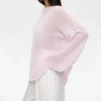 Y2k Women 2024 Summer Autumn Women Pullovers Chic Pink Casual Fashion Loose Elegant Sweater White Jumper Sueter Mujer