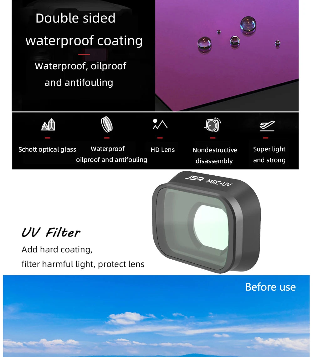 Filter for DJI Mini 3 Pro Lens Filters UV CPL ND Star Night NDPL Polarizer Camera Lenses for DJI Mini 3 Pro Drone Accessories