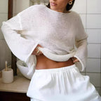 Y2k Women 2024 Summer Autumn Women Pullovers Chic Pink Casual Fashion Loose Elegant Sweater White Jumper Sueter Mujer