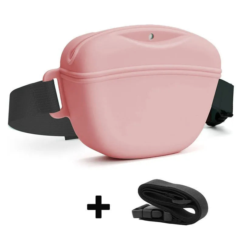 Silicone Dogs Treat Bag Pet Portable Dog Training Waist Bag Outdoor Feeder Puppy Snack Pouch Food Reward Storage Bag with Belt
