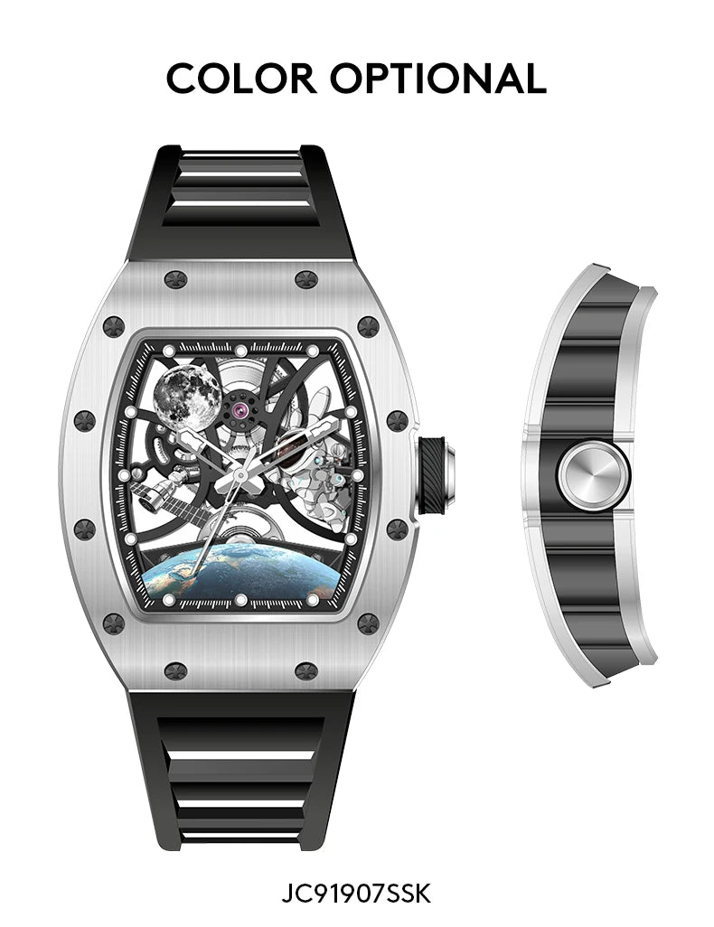 Luxury Automatic Watches Mens Mechanical Watch Bracelet Accessories  Waterproof Stainless Steel Clock Relogio