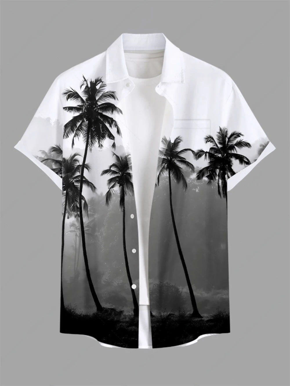 Hawaiian Men's Summer Casual Flower Korean Retro Shirt Geometric Print Short Sleeve Tops Casual Shirt for Men Short Sleeve Shirt