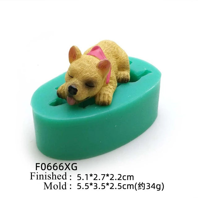 13 Dogs Shape Silicone Fondant Cake Decorating Mold Corgi Bulldog Chocolate Polymer Clay Mould Animal Cake Tool Bakeware M485