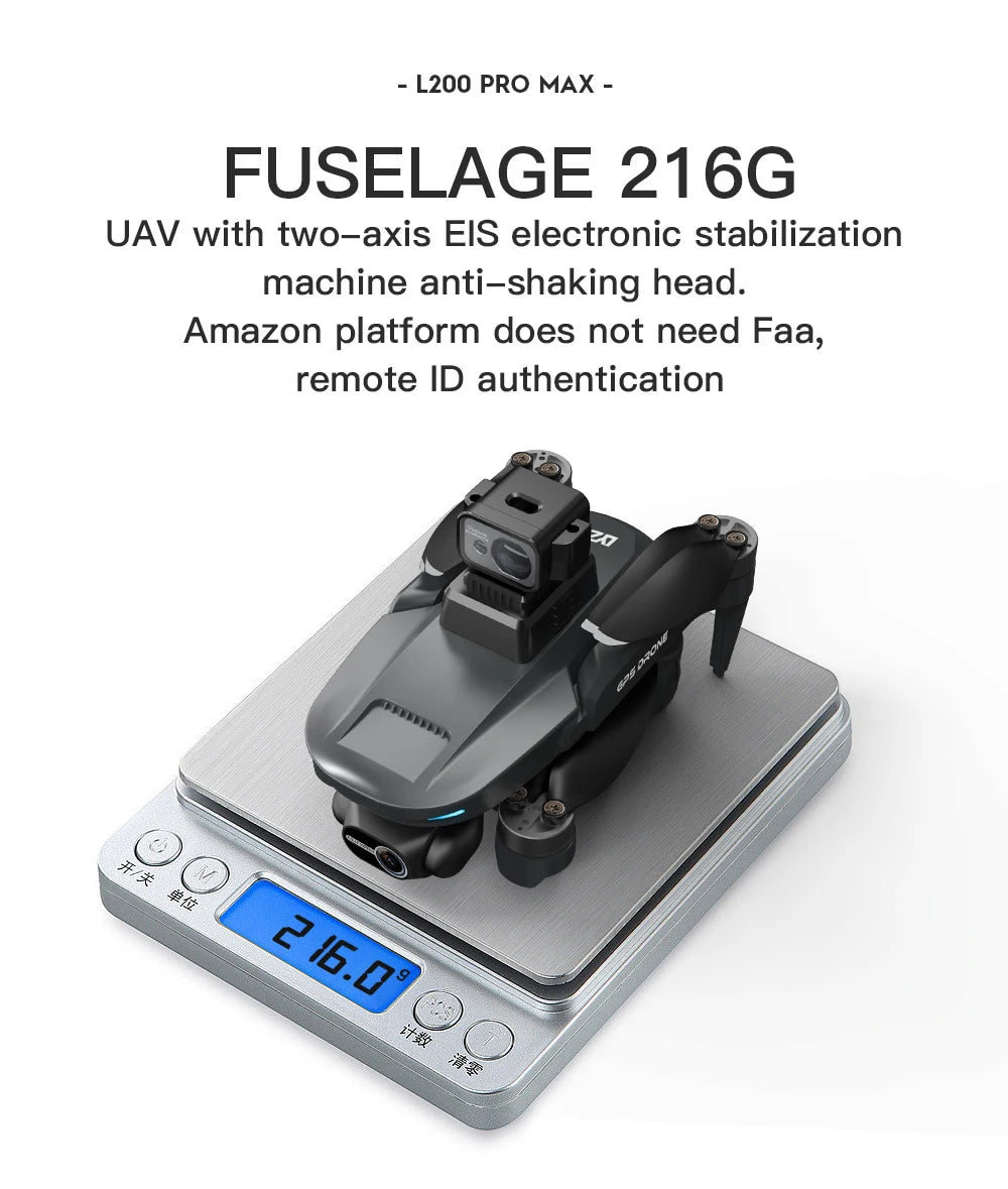 2025 L200 Pro Max GPS Drone 5KM 8K Professional HD Dual Camera 2-Axis Gimbal Obstacle Avoidance Brushless Foldable RC Quadcopter