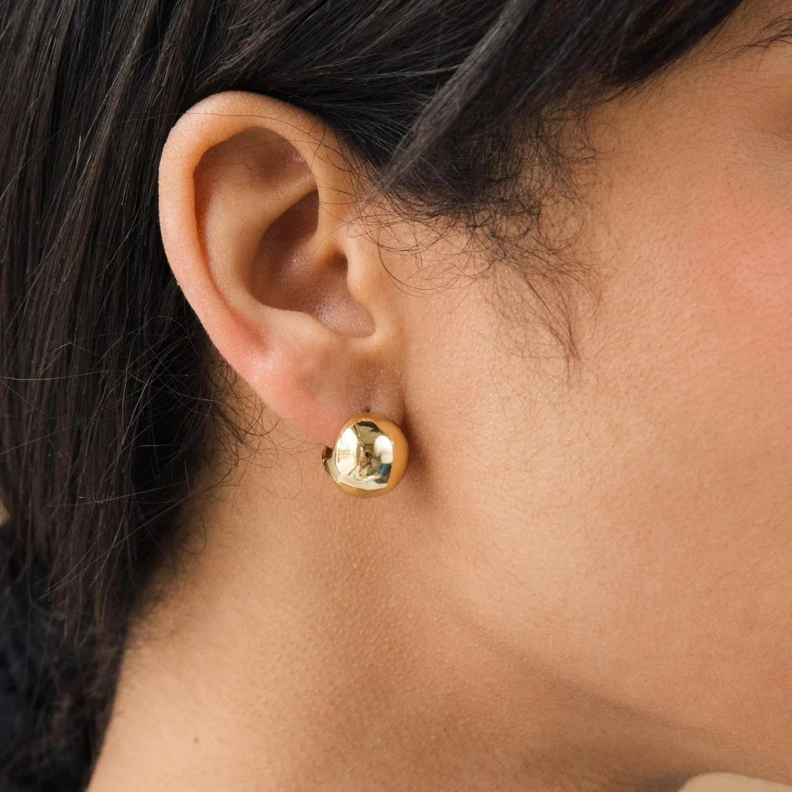 2025 Gold Silver Color Ball Round Simple Hight Quality Luxury Earrings Punk Geometric Stud Earrings For Women Party Jewelry Gift