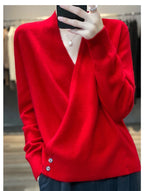 Japanese Kimono Cardigan Pure Wool Sweater Female Cross V-Neck Knitted Cardigan 2023 Spring and Autumn Loose Leggings Retro Top
