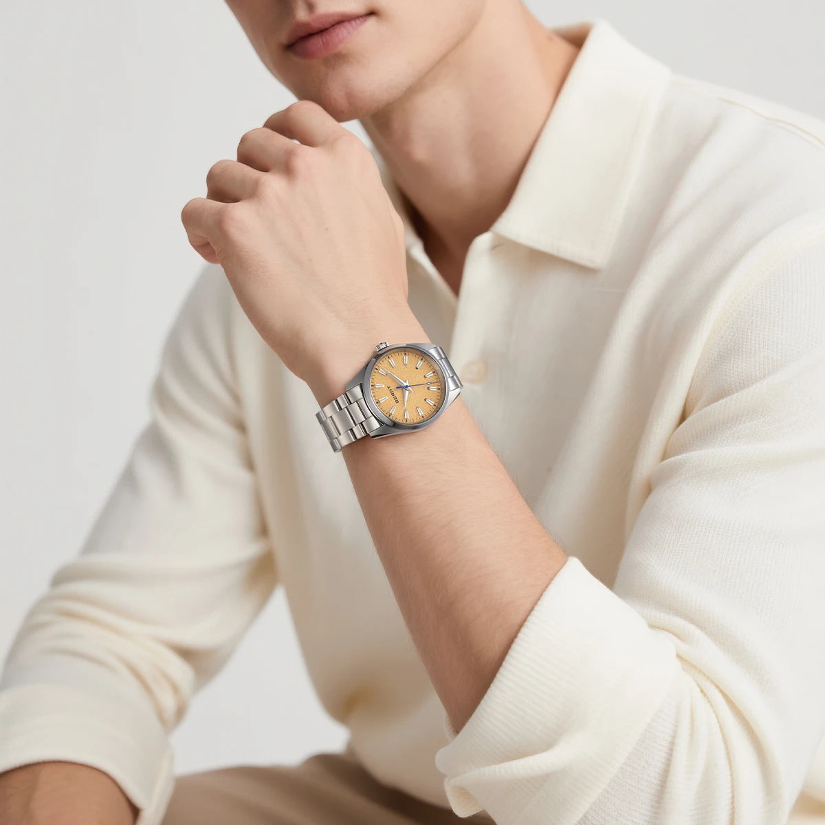 BERNY Watches for Men Luminous AR Sapphire Classic Dress Business Quartz Men's Watch 10ATM Elegant Fashion Casual Wristwatch