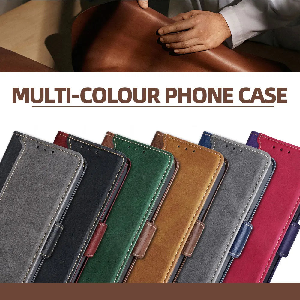 Business Leather Flip Case for POCO X7 Pro Protect Cover Side Magnetic Case for Xiaomi Poco X7 M7 Pro C75 With Card Slots Funda