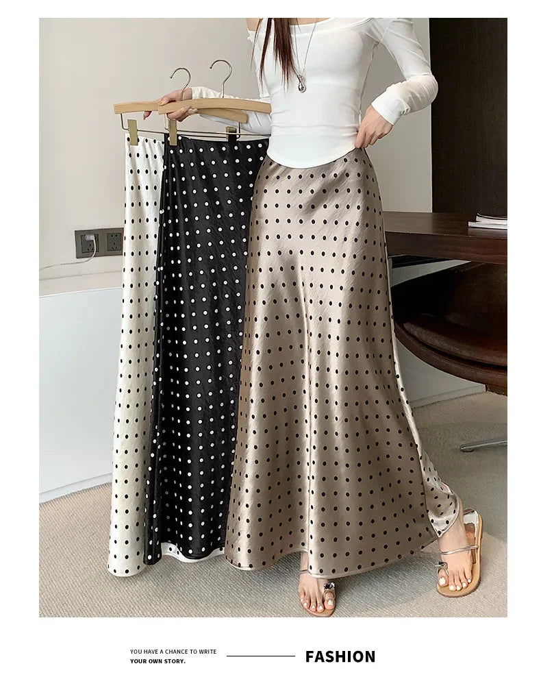 Spring 2025 High-Waisted Hoop Skirt Women's Vinegar Slimfish Tail Skirt A- Line Flared Hip Covering Long Dress