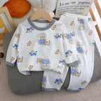 Autumn Baby Clothes Children Loungewear Long Sleeve Pajamas for Cute Deisgn Lightweight Comfortable Fabric Sleepwear Outfit